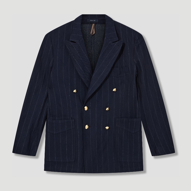 드레익스 MKIII 핀스트라이프 더블브레스트 블레이저 24542-01 Navy