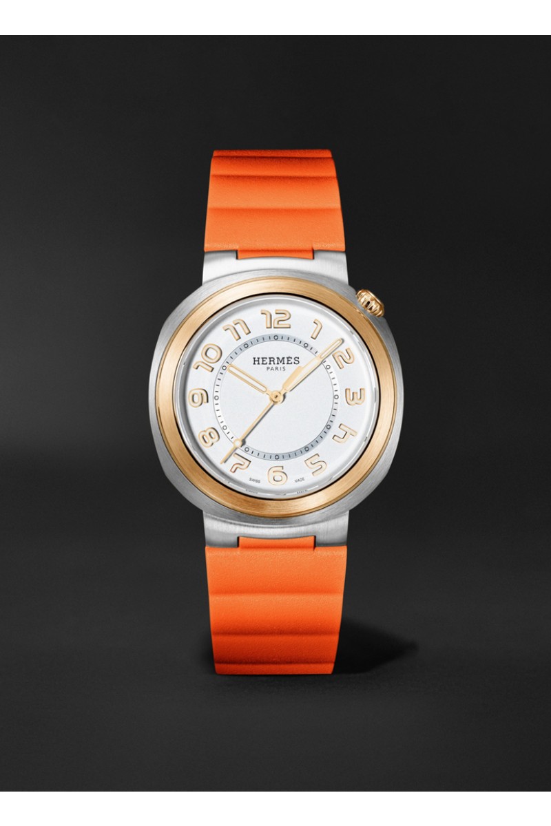 에르메스 타임피스 컷 오토매틱 스테인리스 스틸 고무 36mm 시계 1647597347980871