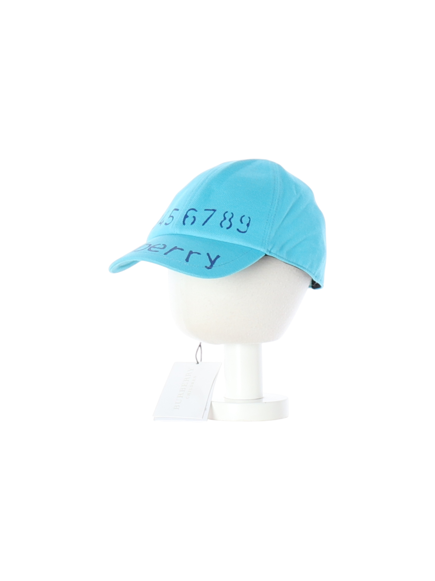 버버리 자수 스카이블루 캡 54cm 0