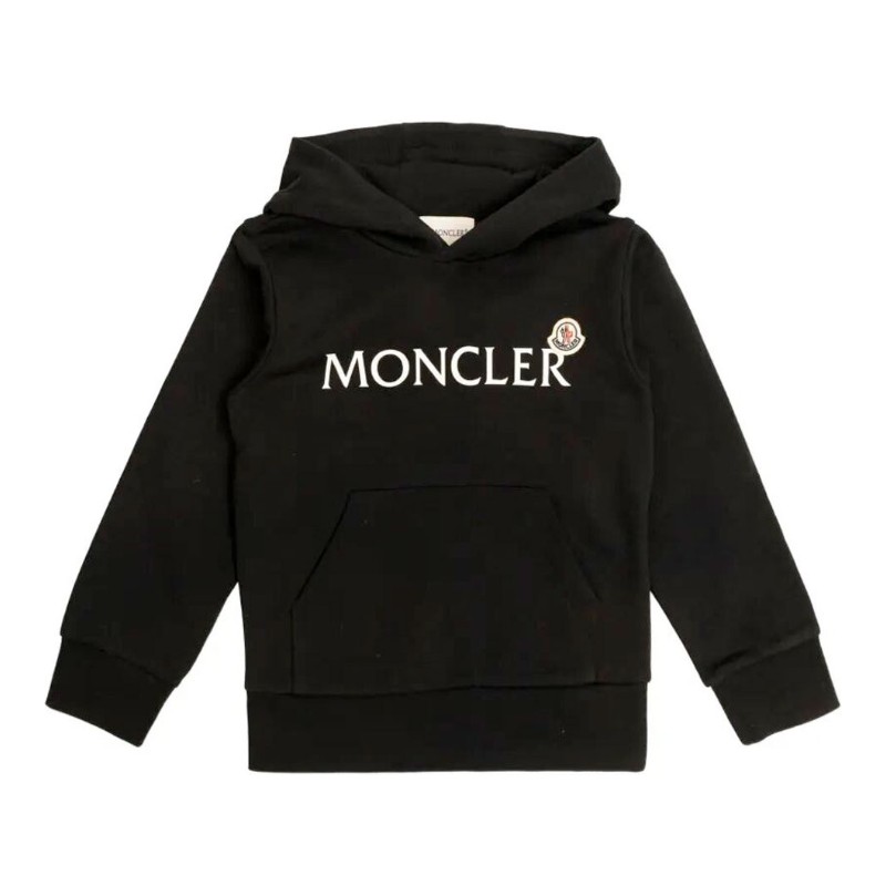 몽클레어 주니어 로고 프린트 코튼 플리스 후드 티셔츠 L19548G00009 89AKM 999