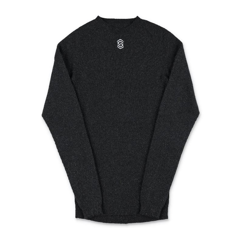 실버스킨 로고 자수 크루넥 스웨터 SK003LNW ANTHRACITE