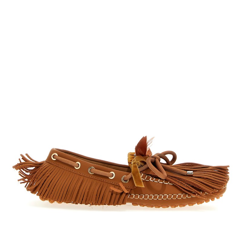 13 09 SR 풀리 크리스탈 아플리케 프린지 로퍼 PULBRWSS23 BROWN