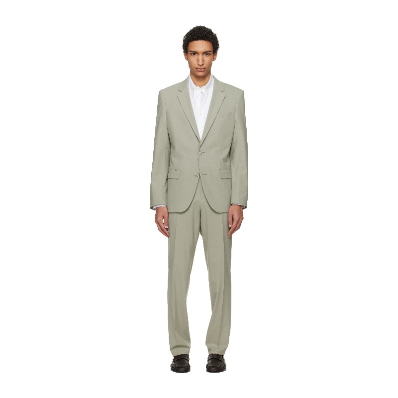 휴고보스 그린 투피스 슬림 핏 울 포플린 수트 50547345 337-Light/Pastel Gre