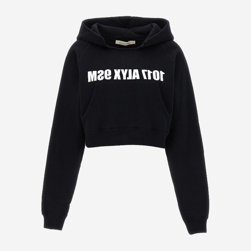 1017 알릭스 9SM 로고 크롭 후드 티셔츠 AAWSW0209FA01 BLK0001