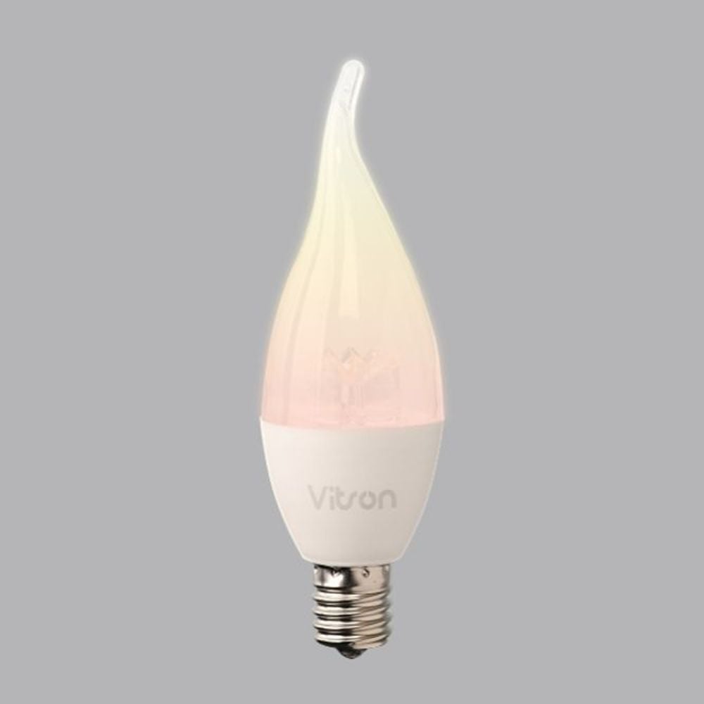 촛대구 LED 플레임 55W E17 투명 전구색 KS