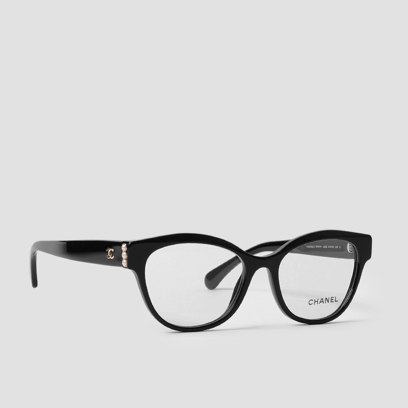 샤넬 로고 버터플라이 펄 안경 3440H C622 51 블랙