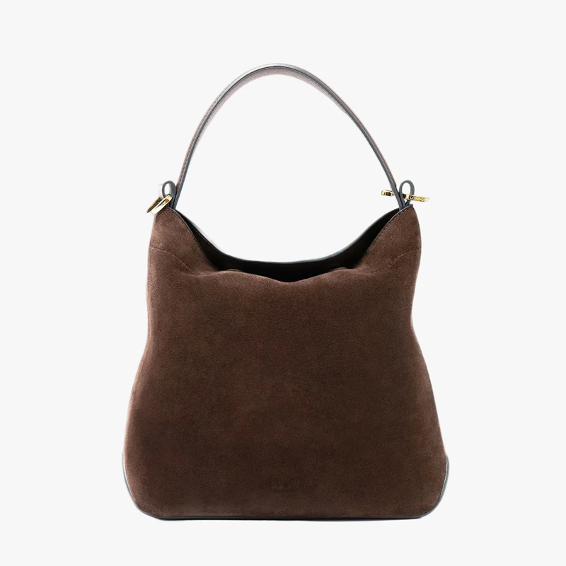 스토우런던 미디 커브백 Chocolate Suede 초코스웨이드