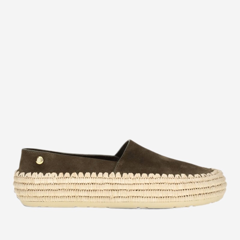 로에베 리오 스웨이드 라피아 에스파드리유 LBV3291X01 4160 KHAKI GREEN