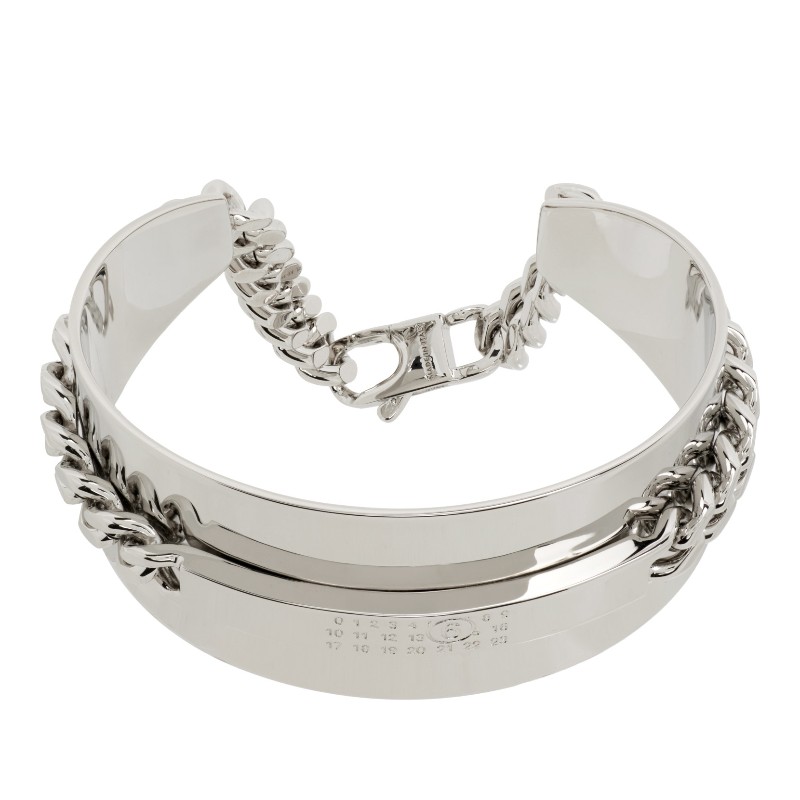 MM6메종마르지엘라 비트린 브레이슬릿 SM7UY0118 P9385 951 Shiny Palladium