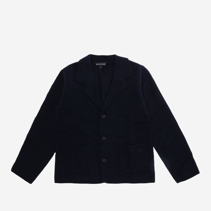 엠포리오아르마니 주니어 블루 노치드 라펠 블레이저 EB001579AF27310 UB118