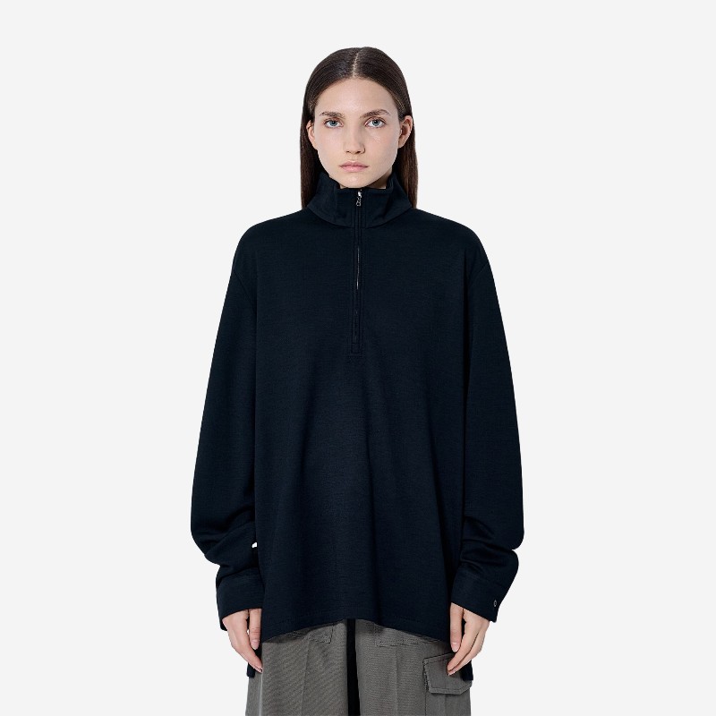 리에르 버진 울 하프집업 스웨터 NFL17 INT INTERLOCK WOOL BLACK INTERLOCK