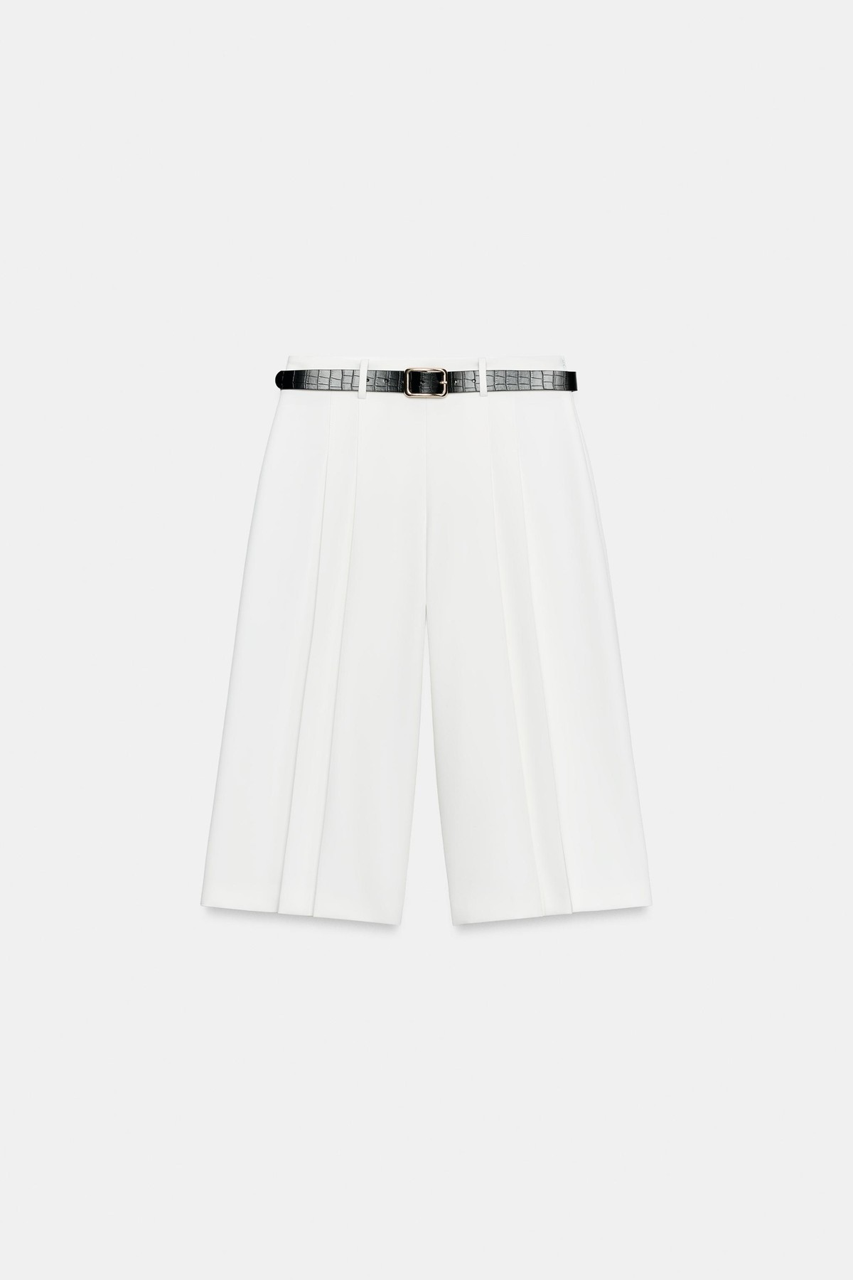 자라 하이웨이스트 벨트 롱 버뮤다 팬츠 7971/593/251 OYSTER-WHITE