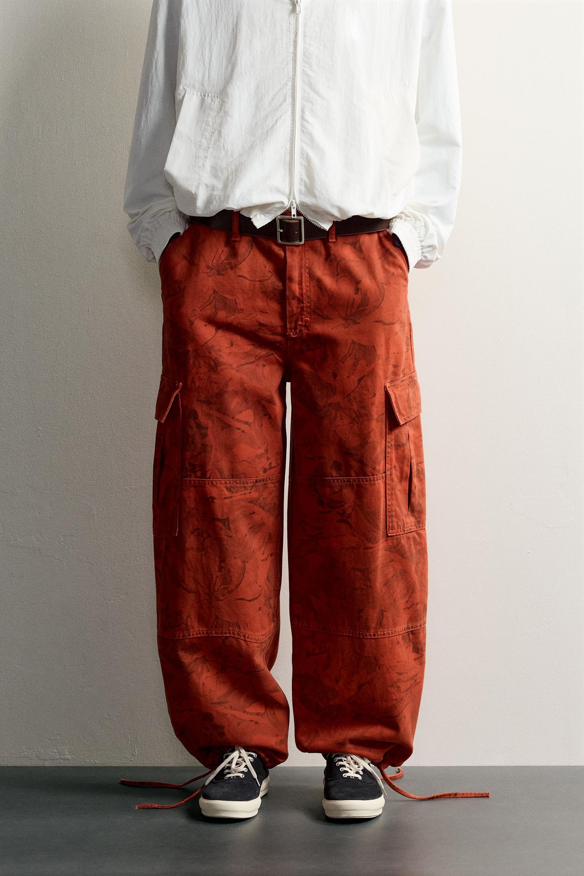 자라 프린트 벌룬핏 카고 팬츠 3991/376/615 ORANGE