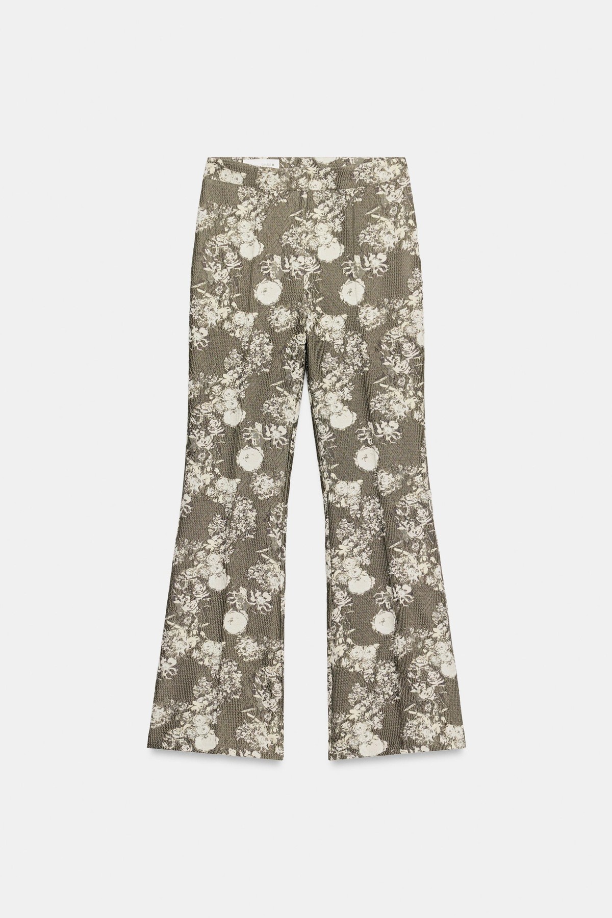 자라 플로럴 자카드 플레어 팬츠 7484/125/832 TAUPE GREY
