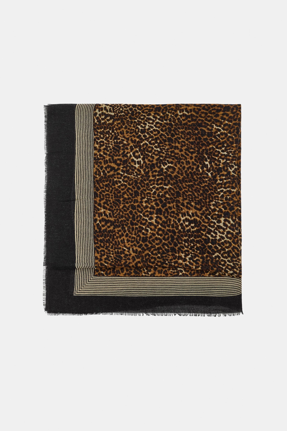 자라 애니멀 프린트 울 혼방 스카프 0653/368/051 LEOPARD