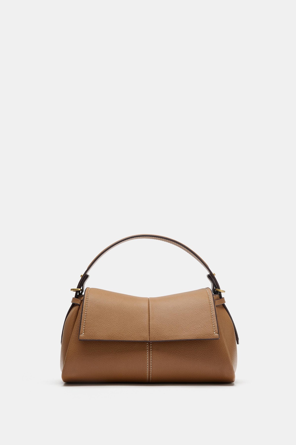 자라 스티치 탑핸들 숄더백 6319/810/709 DARK TAN