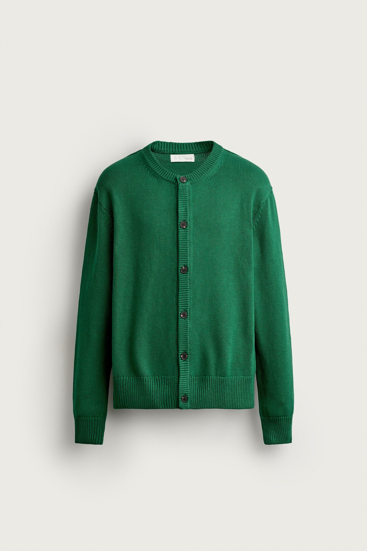자라 릴렉스핏 라운드넥 버튼 가디건 5755/329/500 GREEN