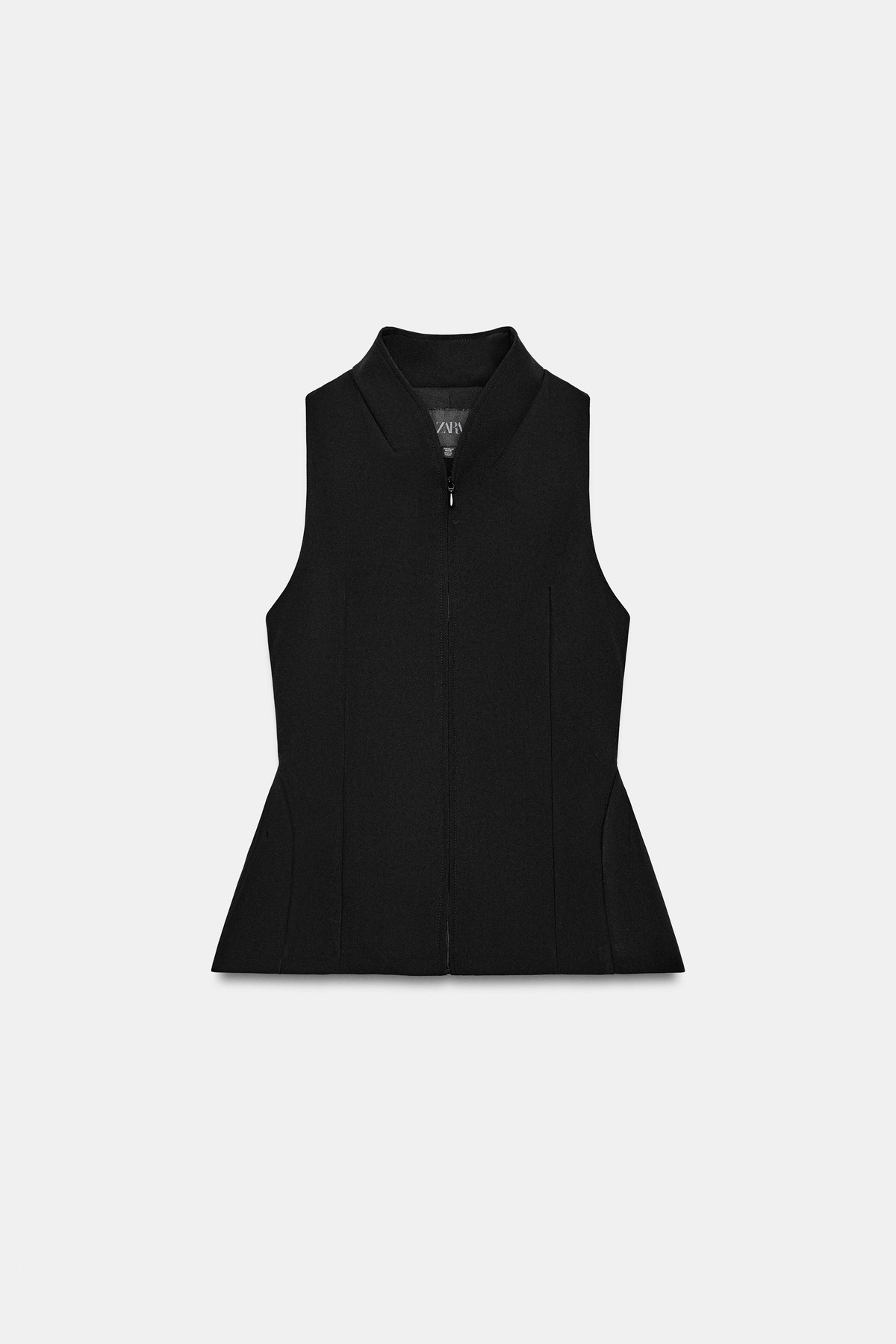 자라 슬림핏 집업 민소매 베스트 2010/754/800 BLACK