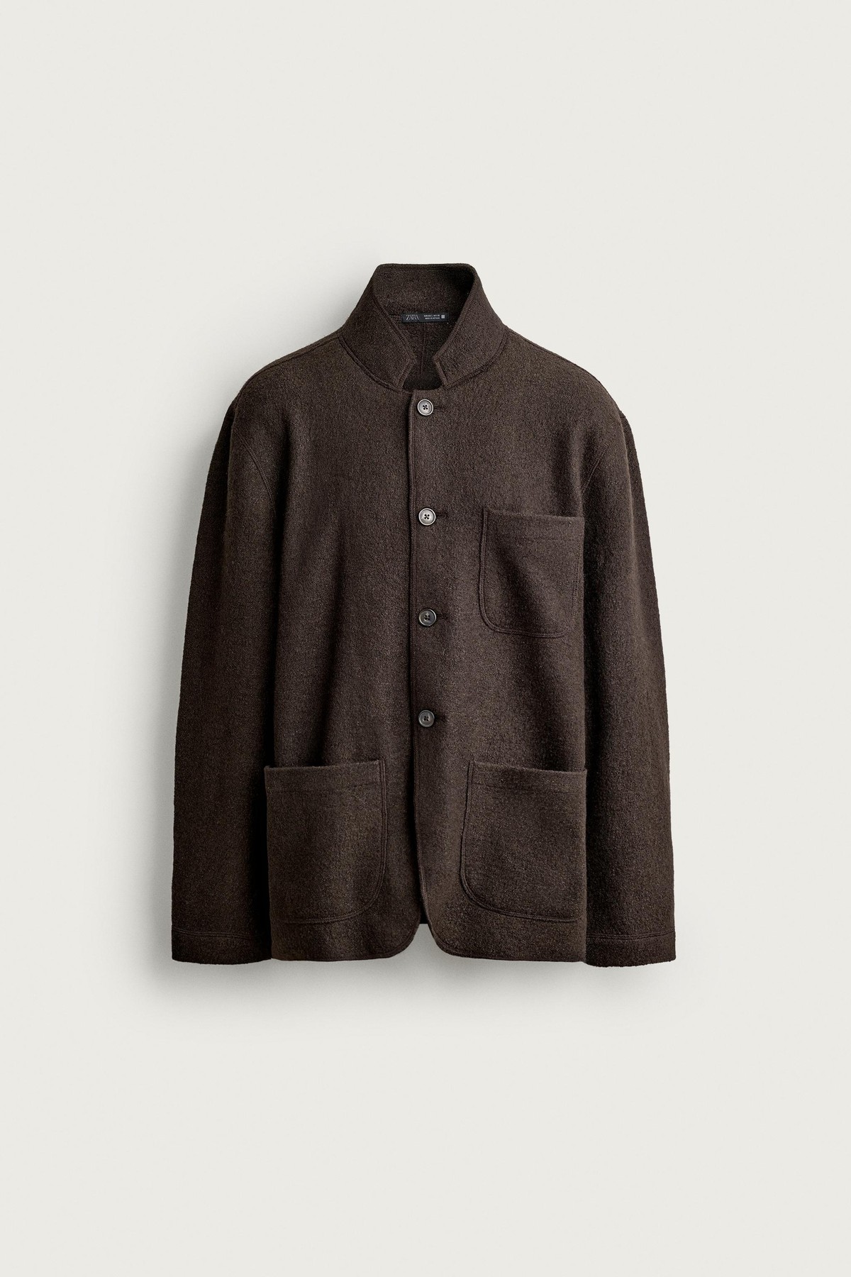자라 울 혼방 릴렉스핏 포켓 블레이저 9621/001/716 DARK BROWN