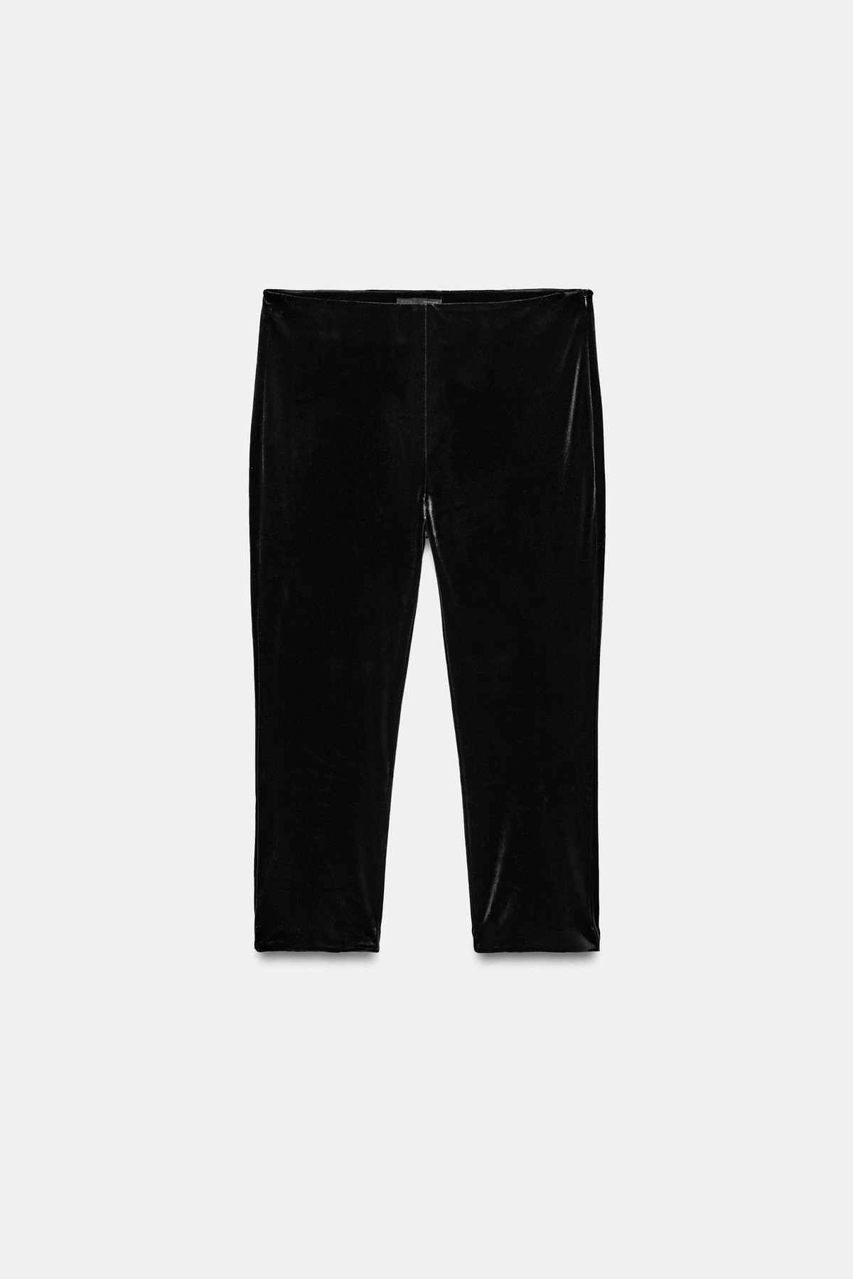 자라 벨벳 카프리 크롭 팬츠 5070/496/800 BLACK