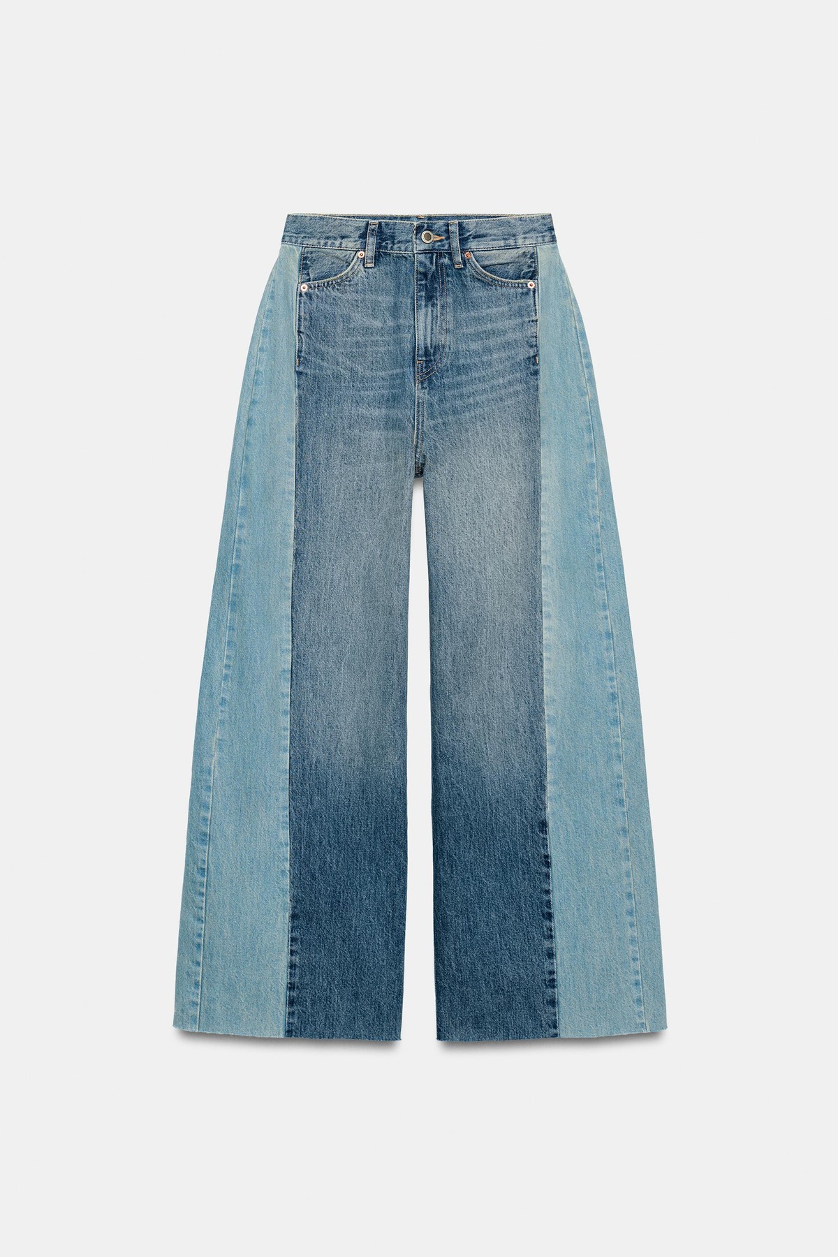 자라 패치워크 와이드핏 청바지 4001/257/427 MID-BLUE