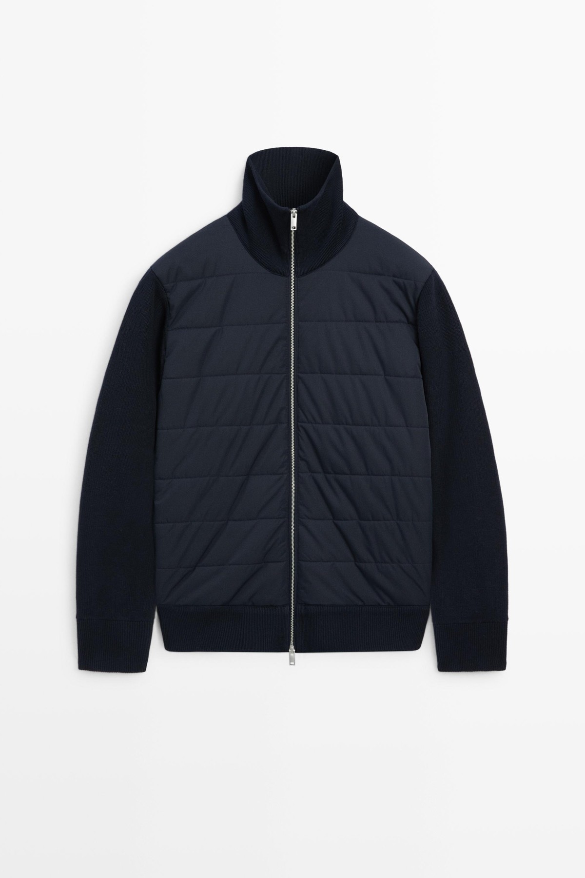 마시모두띠 하이넥 퀼팅 집업 가디건 1313/209 NAVY BLUE