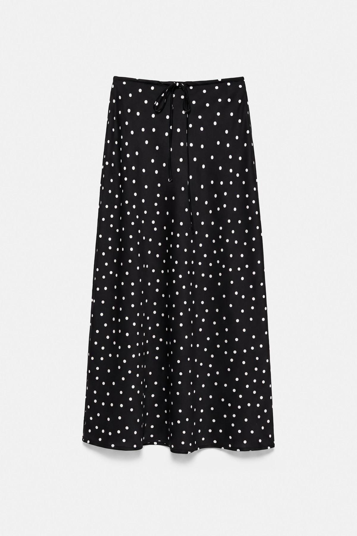 풀앤베어 도트 패턴 새틴 롱 스커트 7385/309 BLACK/ECRU