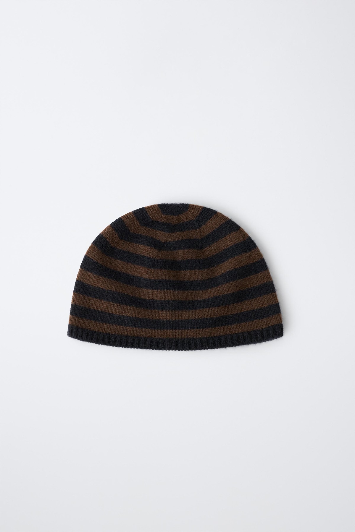 자라 0FR. PARIS X ZARA 캐시미어 스트라이프 필박스 비니 1023/279/099 BLACK / BROWN