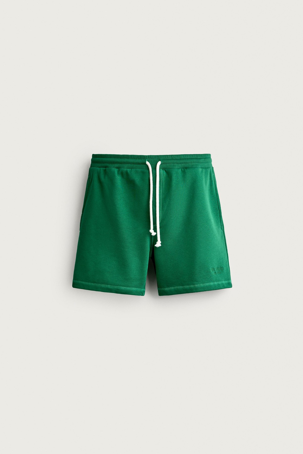 자라 0FR. PARIS X ZARA 릴렉스핏 자수 로고 코튼 버뮤다 반바지 6224/360/500 GREEN