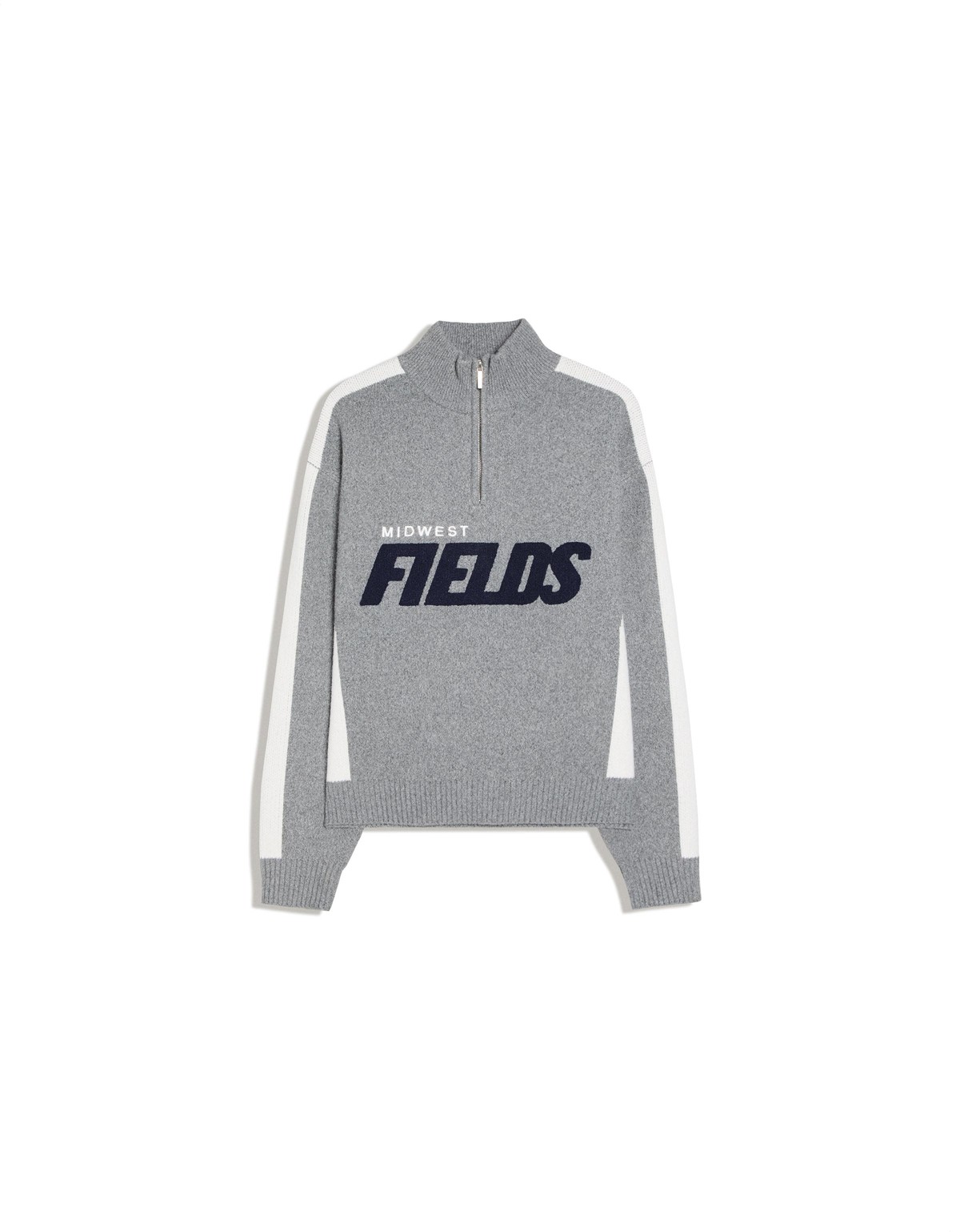 버쉬카 그래픽 하프집업 니트 스웨터 3475/376 GREY