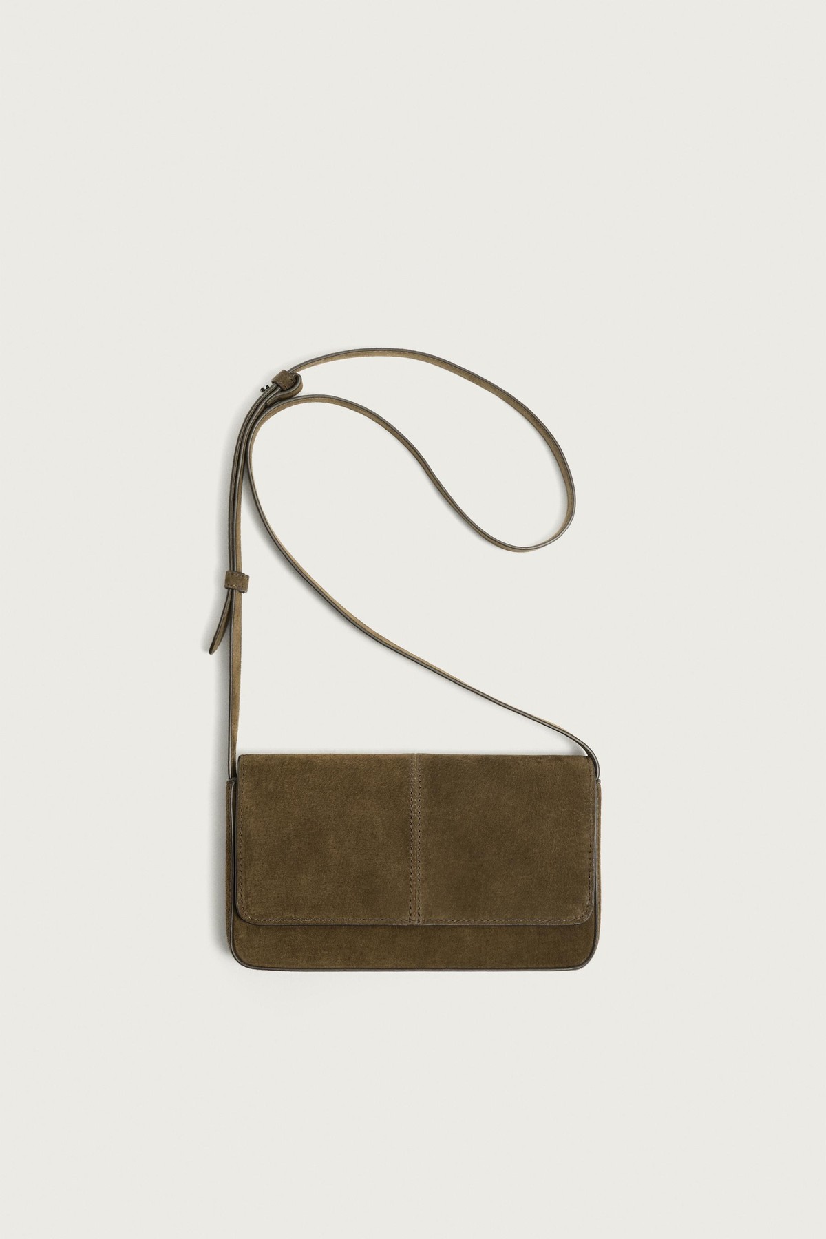 자라 스웨이드 플랩 크로스백 3523/820/032 KHAKI GREEN
