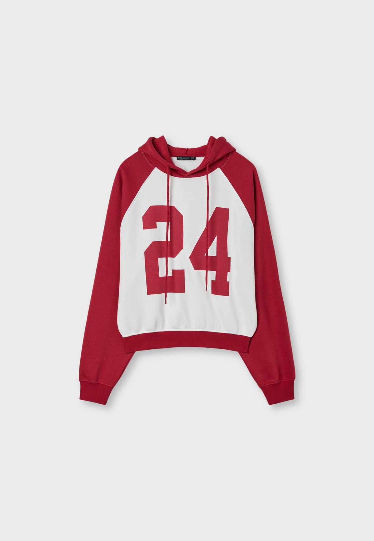 스트라디바리우스 래글런 그래픽 크롭 후드티 8731/301/100 RED