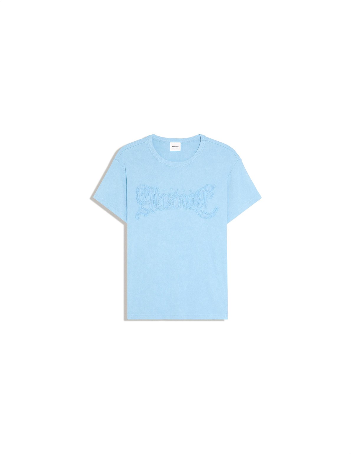 버쉬카 슬림핏 배지 크루넥 반팔 티셔츠 4314/777 BLUE