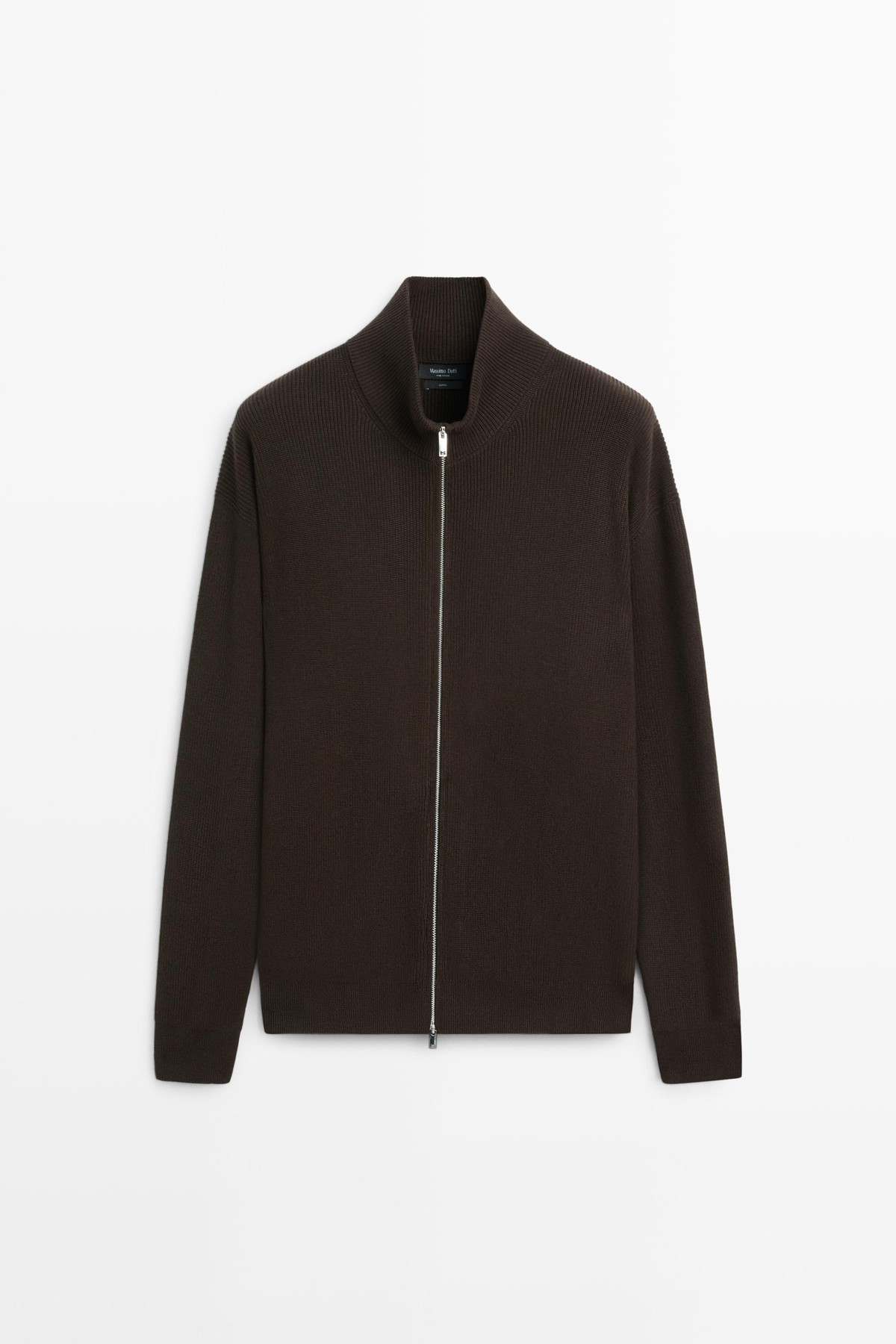 마시모두띠 코튼 골지 니트 집업 가디건 1374/201 BROWN MARL