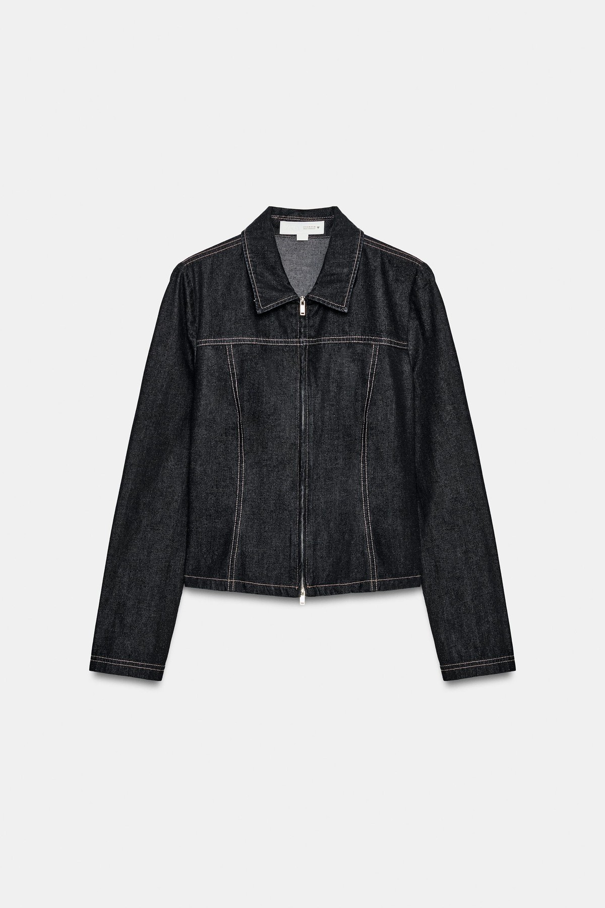 자라 스티칭 집업 데님 셔츠 자켓 6929/265/443 DARK INDIGO