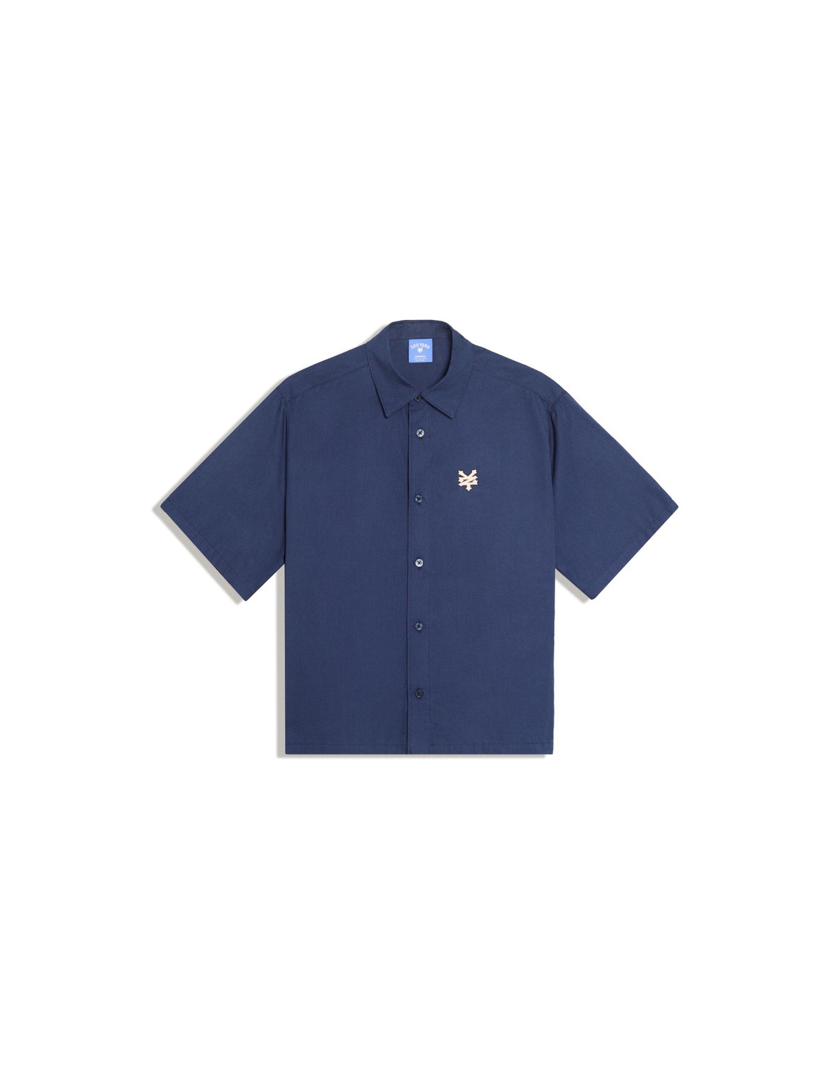 버쉬카 박시핏 로고 자수 반팔 셔츠 3153/168 NAVY