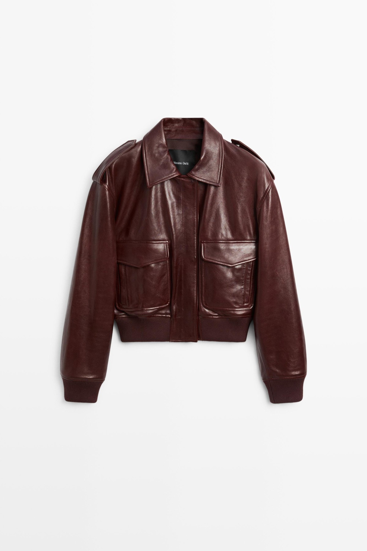마시모두띠 나파 레더 포켓 봄버 자켓 4707/707 MAROON