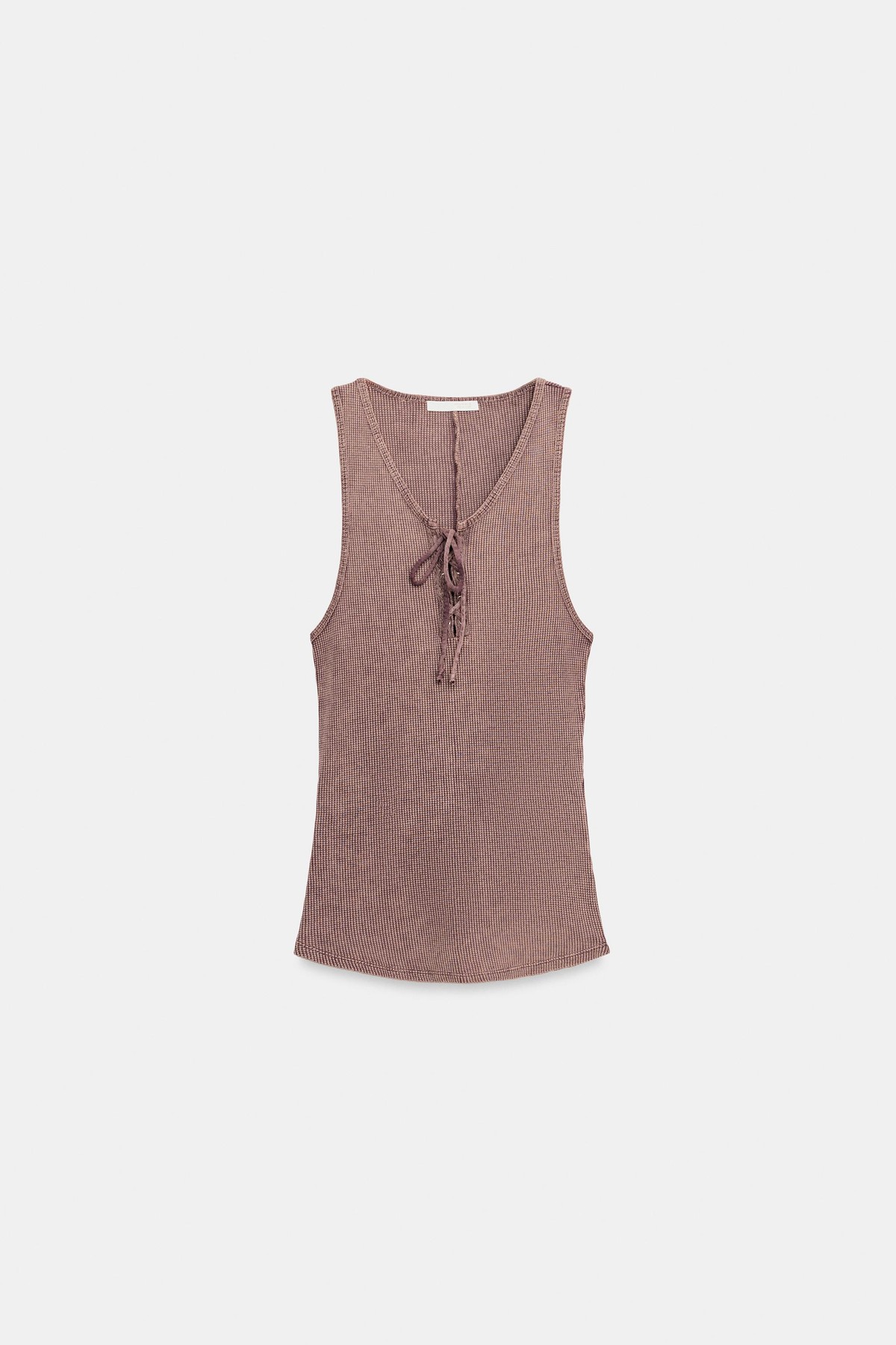 자라 워시드 드로스트링 민소매 탑 1131/819/610 AUBERGINE