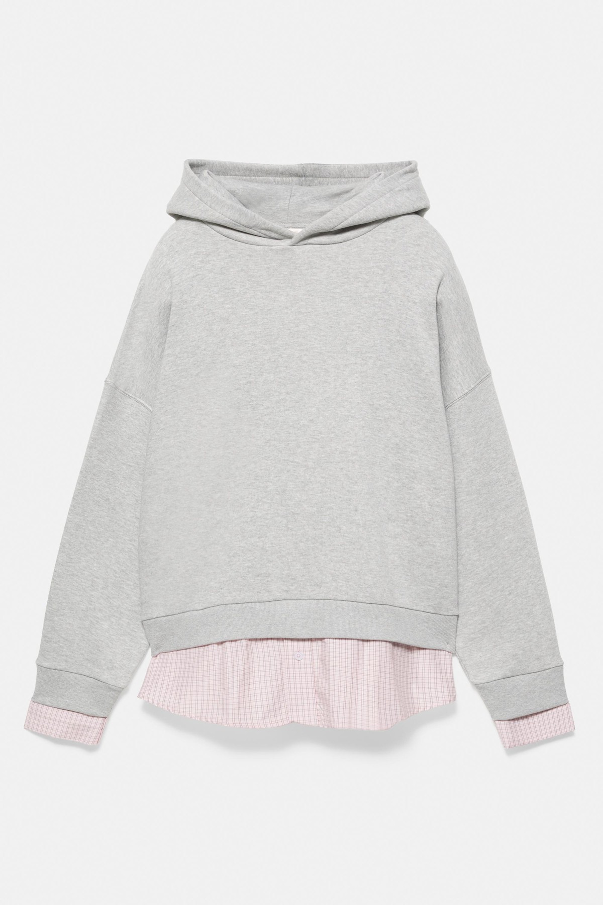 풀앤베어 포플린 레이어드 후드티 7558/323 GREY MARL