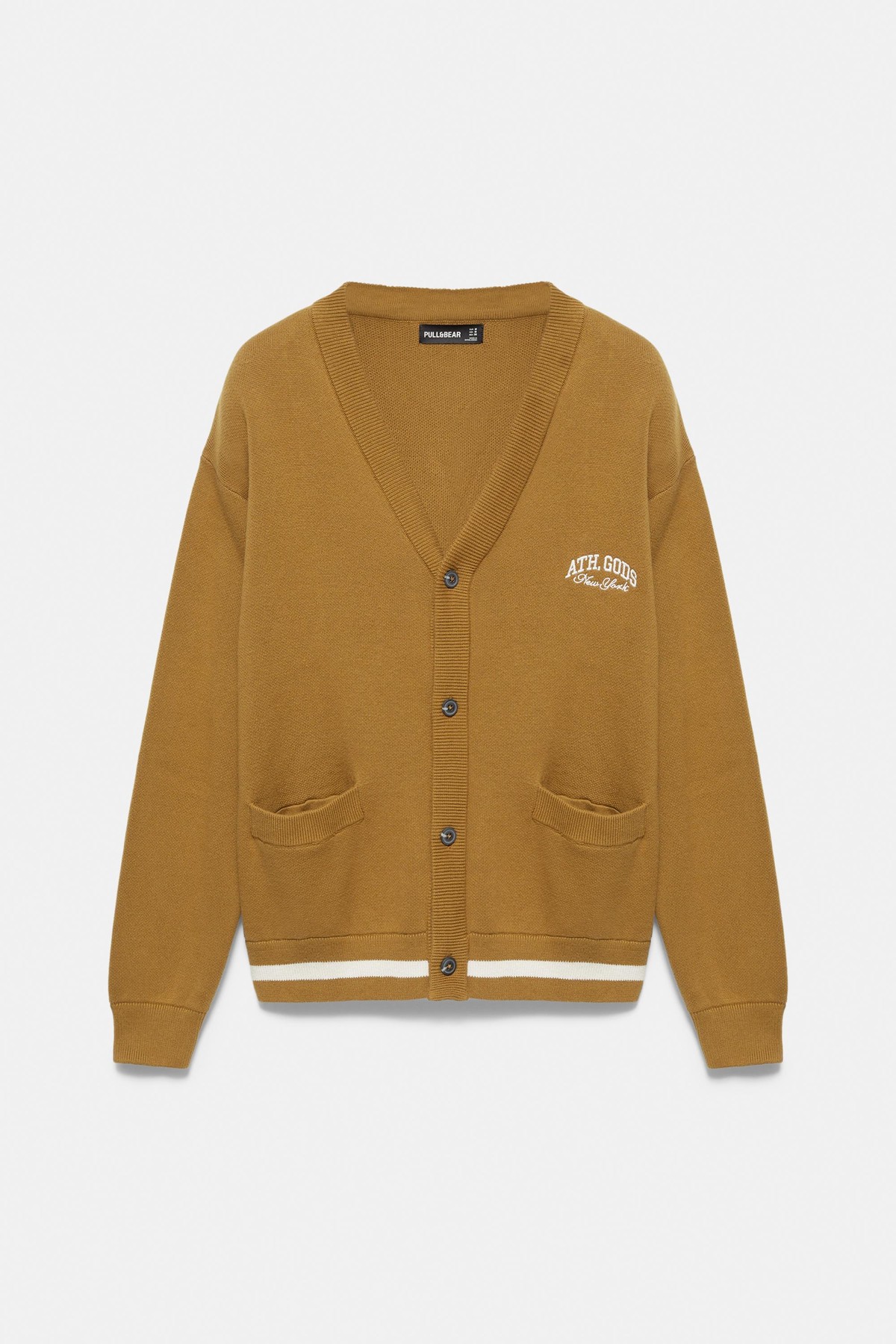 풀앤베어 자수 바시티 브이넥 가디건 7540/513 TOBACCO BROWN