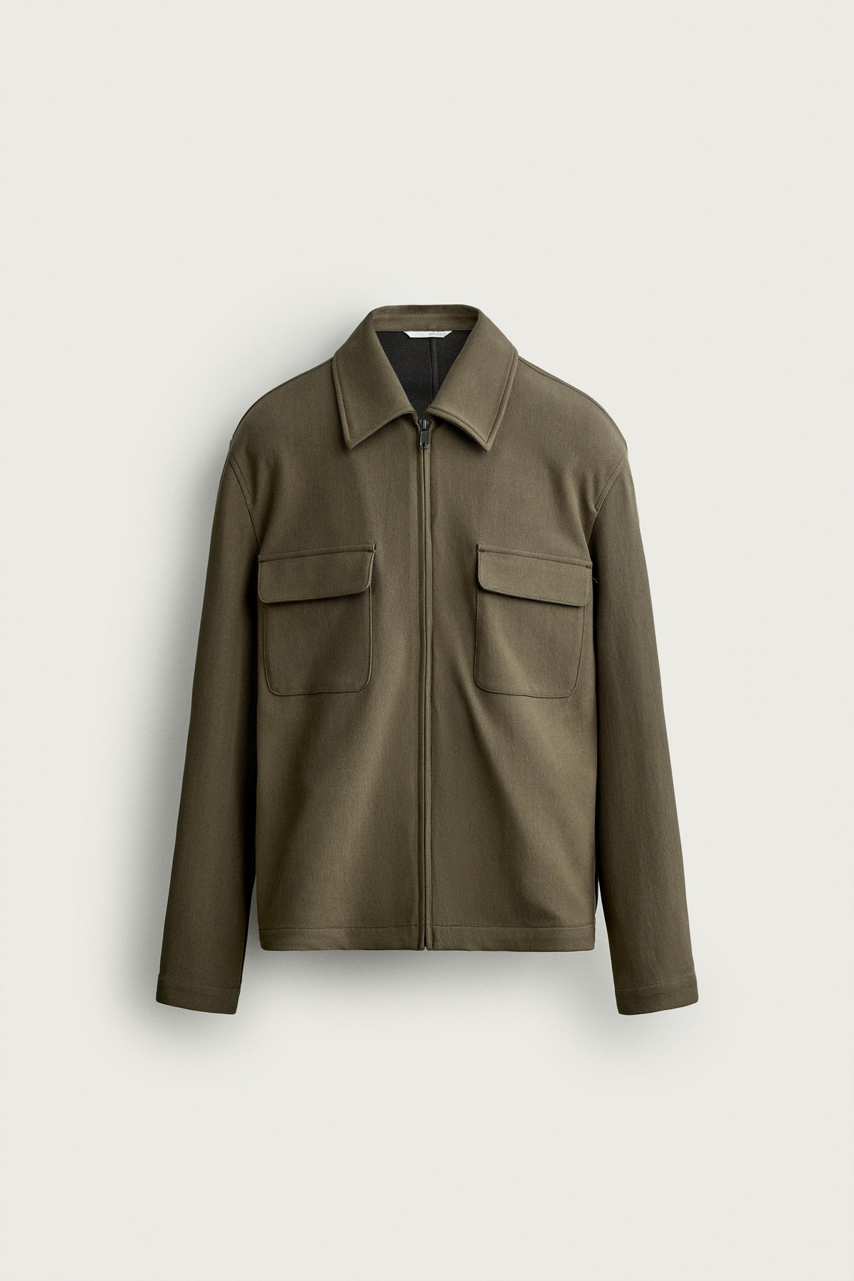 자라 레귤러핏 집업 포켓 오버셔츠 4000/029/505 KHAKI