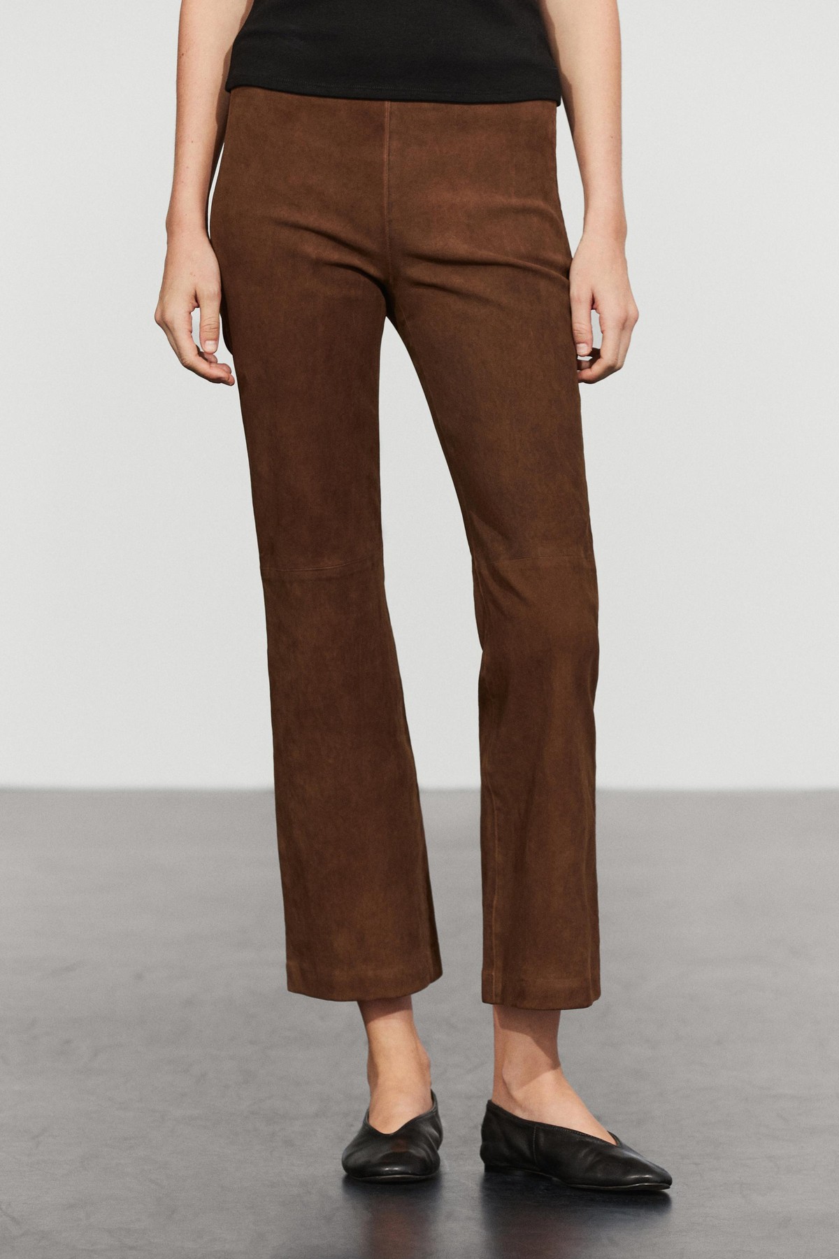 마시모두띠 스웨이드 플레어 레깅스 팬츠 4751/352 BROWN