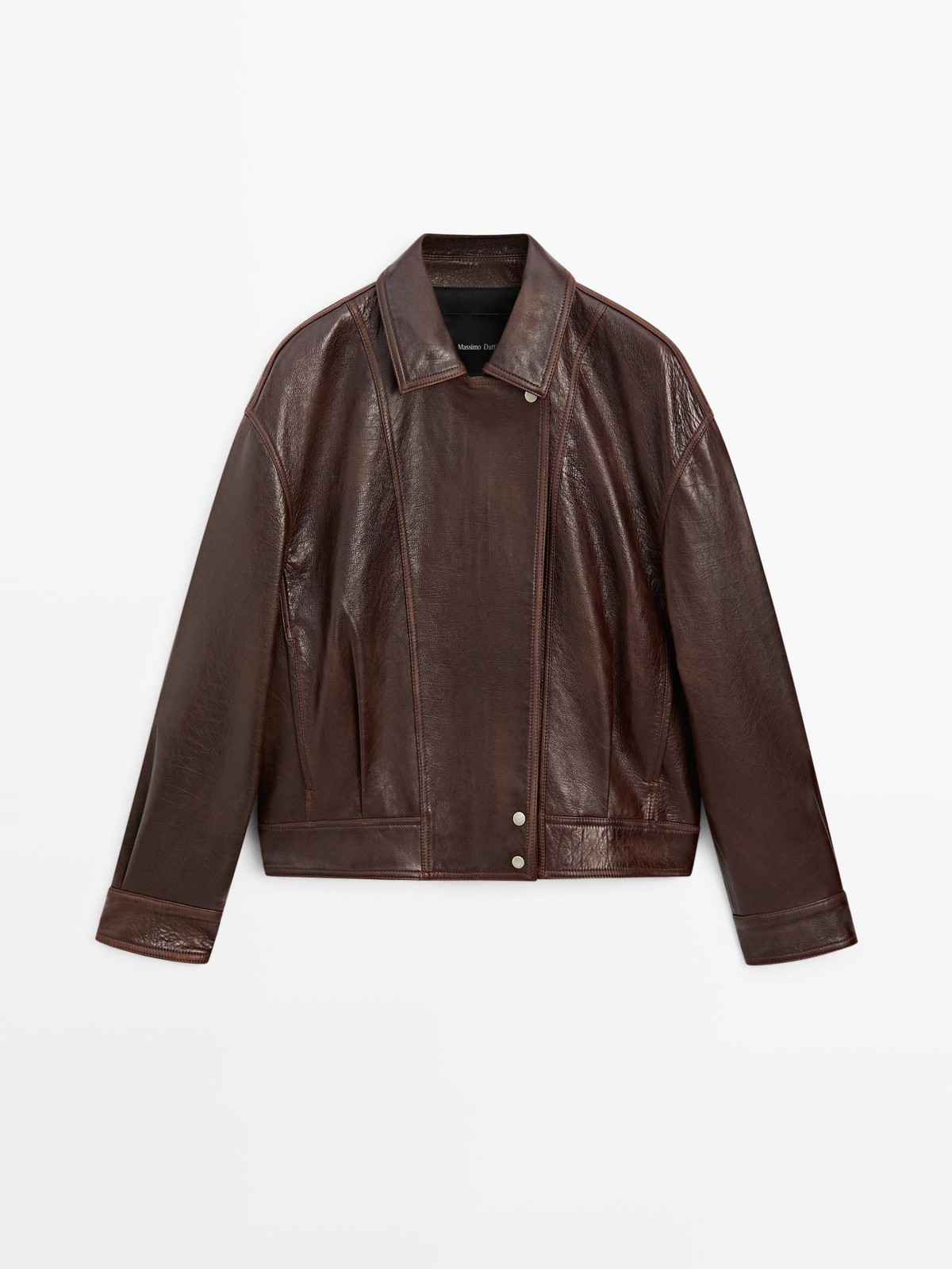 마시모두띠 나파 레더 플리츠 자켓 4794/654 BROWN