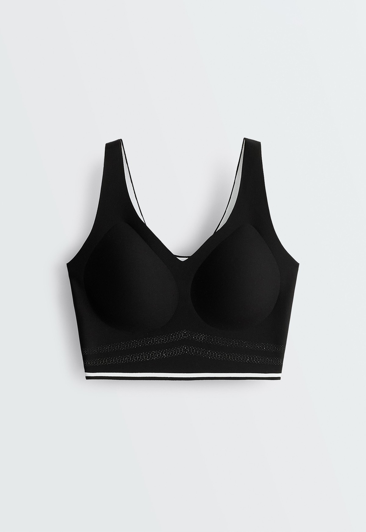 오이쇼 미디엄 서포트 파이핑 스포츠 브라 5756/822/800 BLACK
