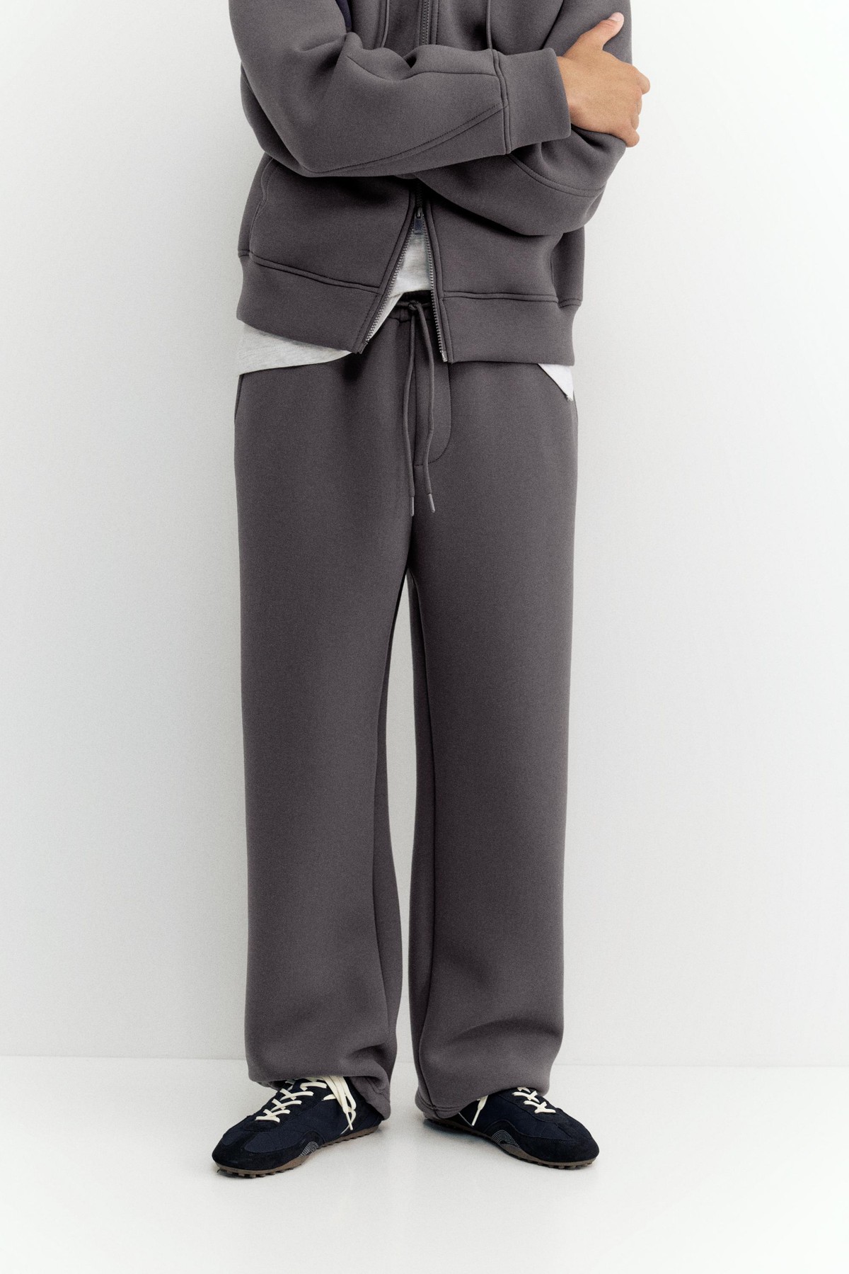 풀앤베어 네오프렌 이펙트 배기 팬츠 7670/500 ANTHRACITE GREY