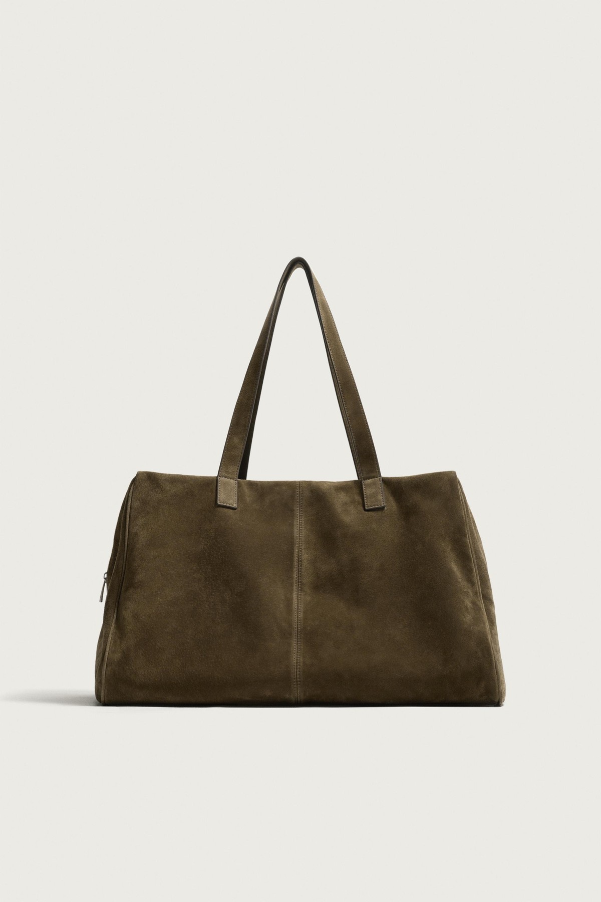 자라 스웨이드 레더 트래블 토트백 3122/820/032 KHAKI GREEN