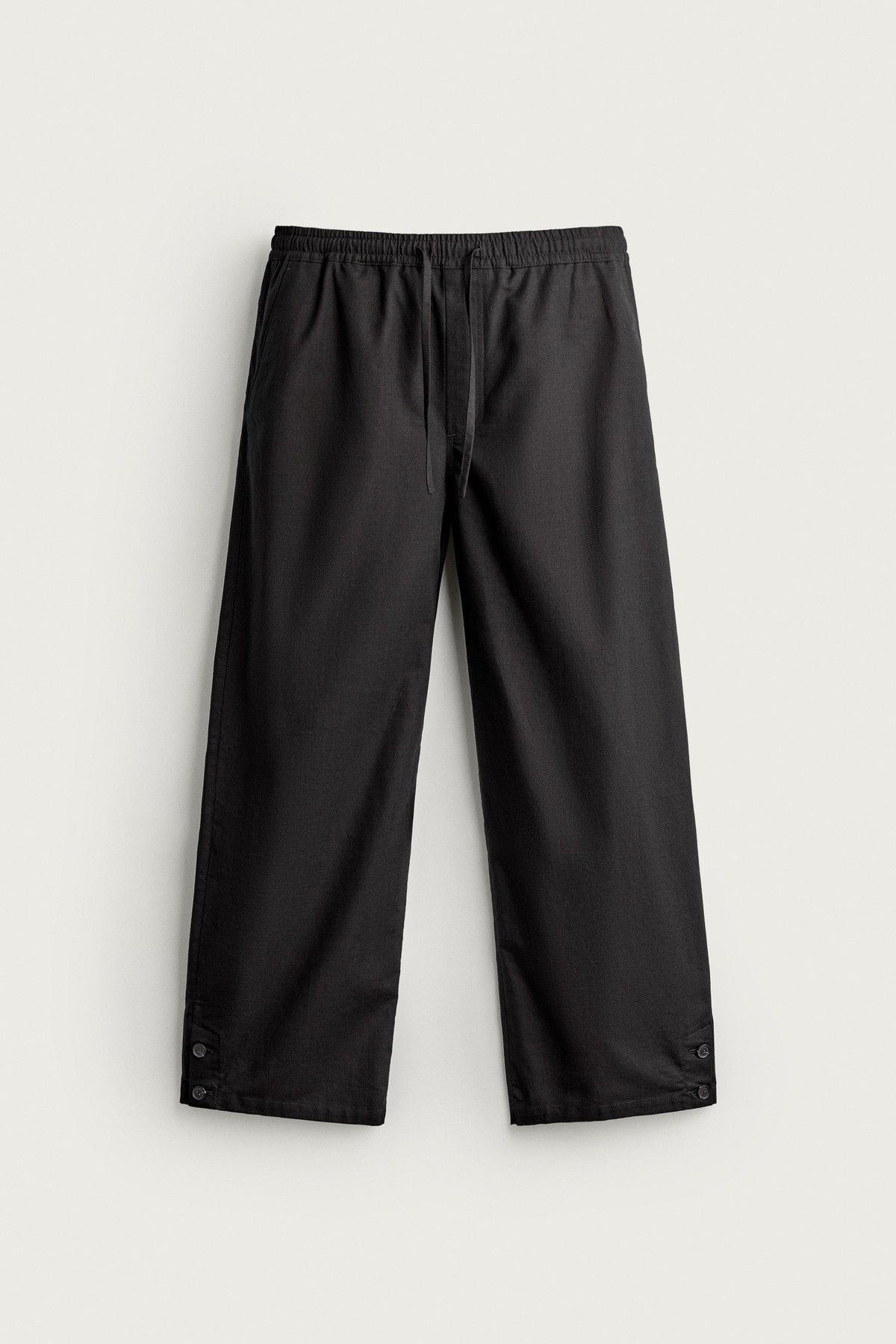 자라 릴렉스핏 드로스트링 코튼 팬츠 6255/852/800 BLACK