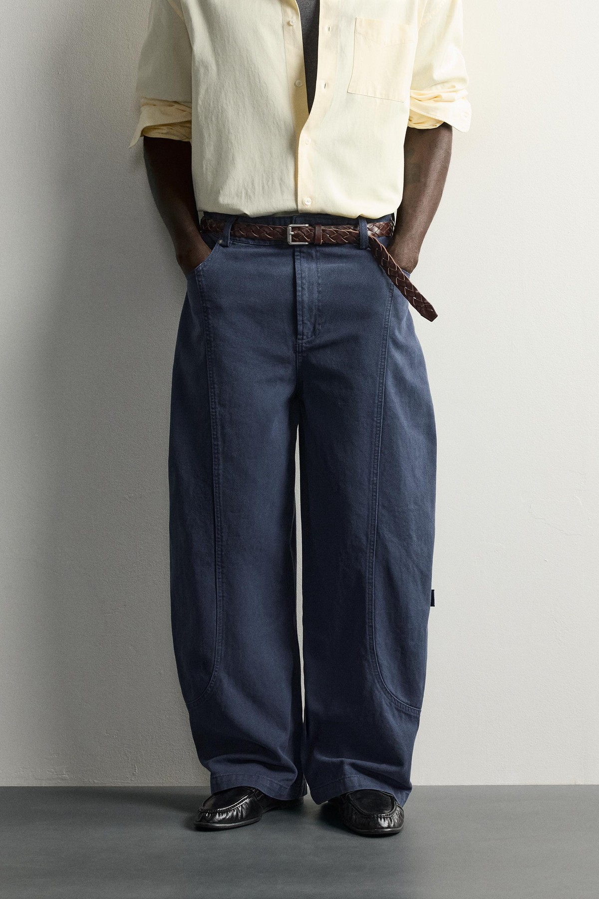 자라 릴렉스핏 워시드 코튼 팬츠 3918/319/401 NAVY BLUE