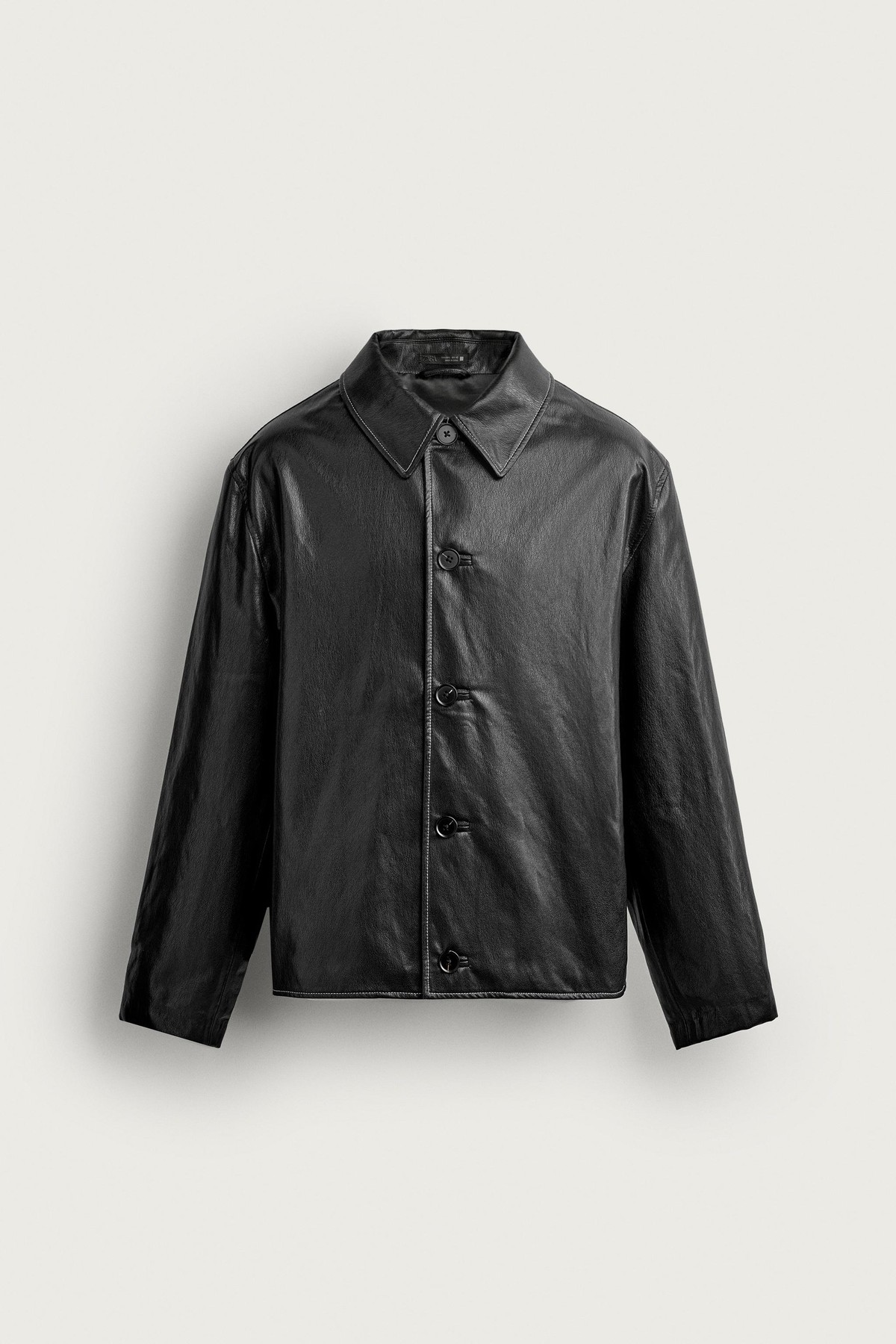 자라 가죽 이펙트 스티치 오버셔츠 5854/855/800 BLACK