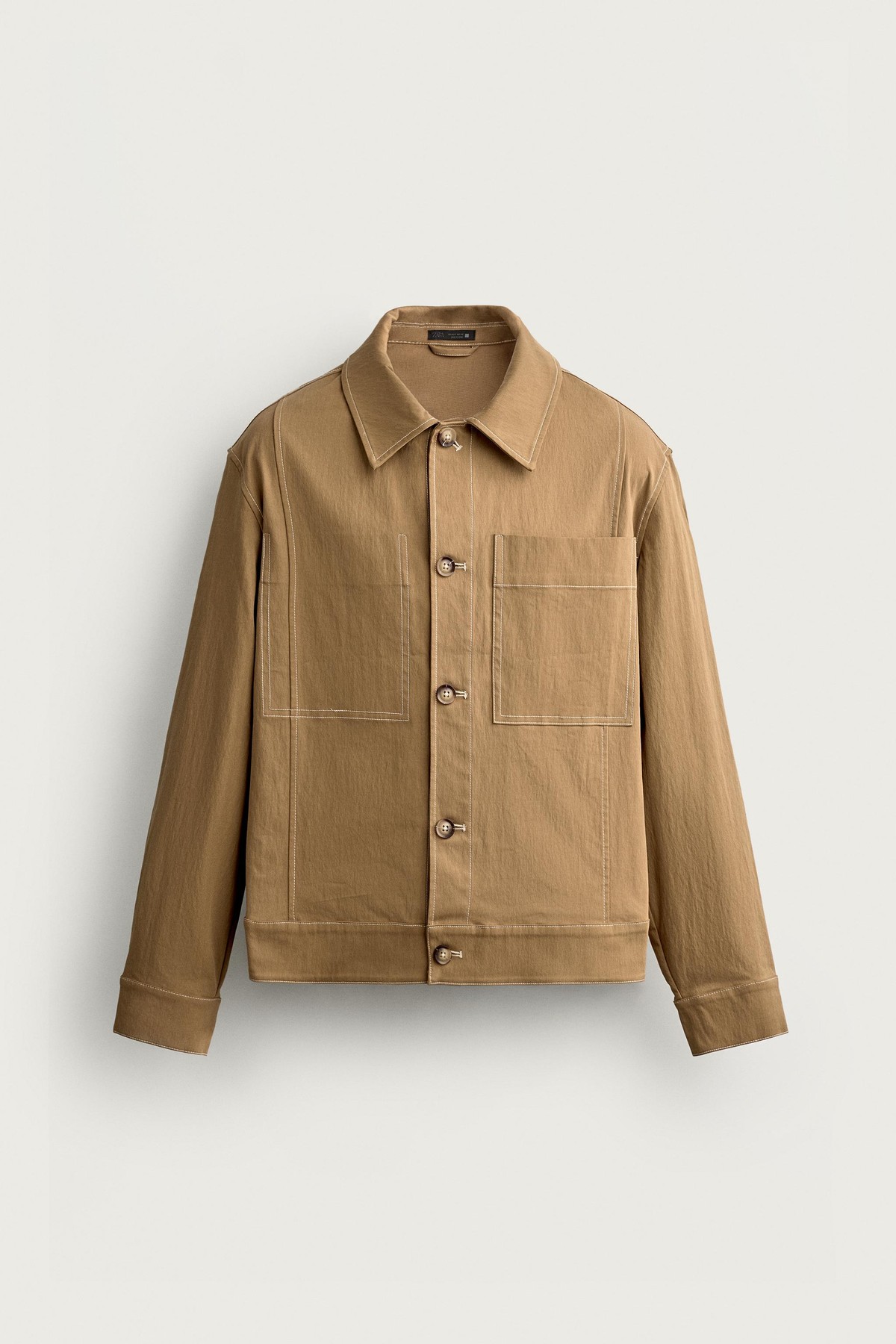 자라 스티치 포켓 박시 오버셔츠 8281/116/707 CAMEL